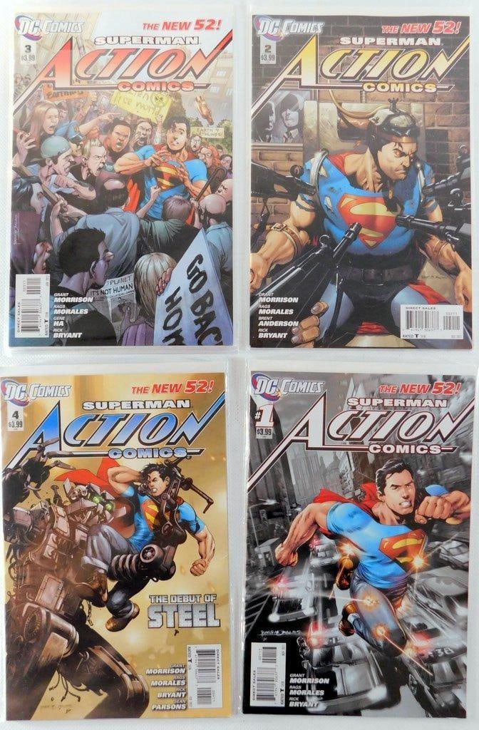 (Lot of 4) DC Comics Action Comics #1-4 (2011-2012) Featuring Superman (1 of 3)