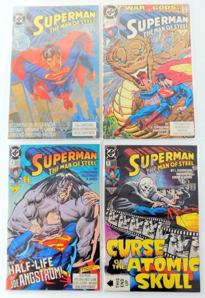 (Lot of 4) Superman: The Man of Steel Issues #1, #3, #4, and #5 (1991) (1 of 3)