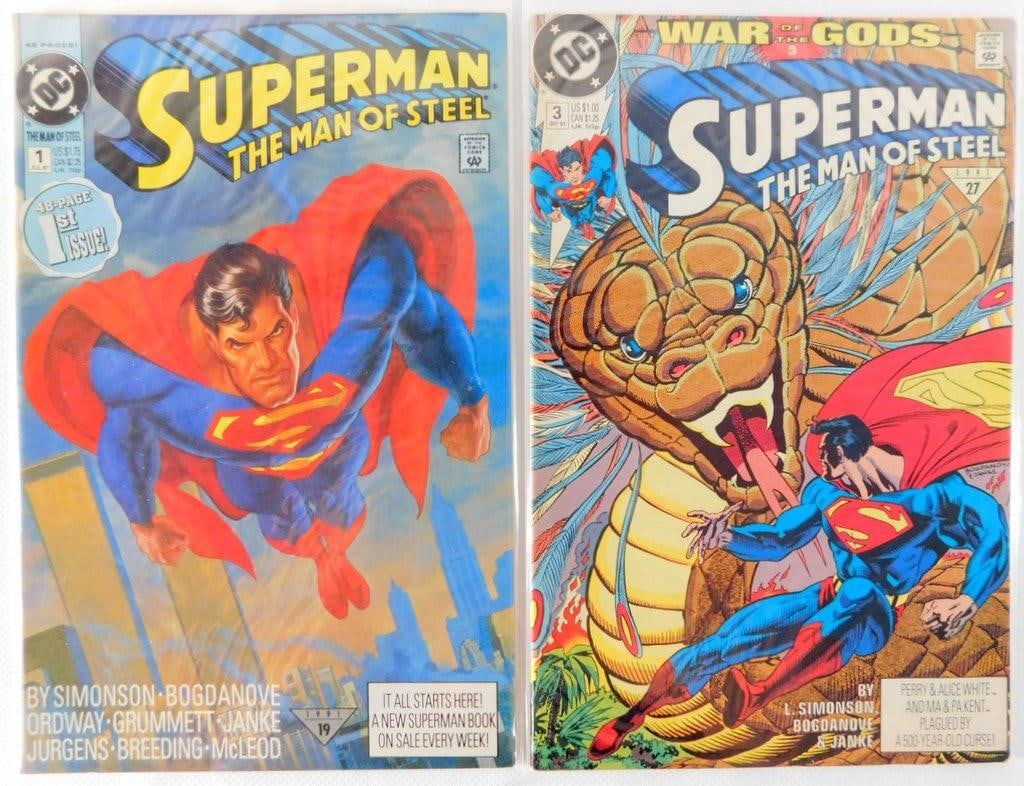 (Lot of 4) Superman: The Man of Steel Issues #1, #3, #4, and #5 (1991) - 2