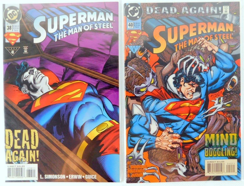 (Lot of 8) Superman: The Man of Steel Comic Lot Issues #38, #40, #41, #47, #50, #53, #55, #56 (19... - 2