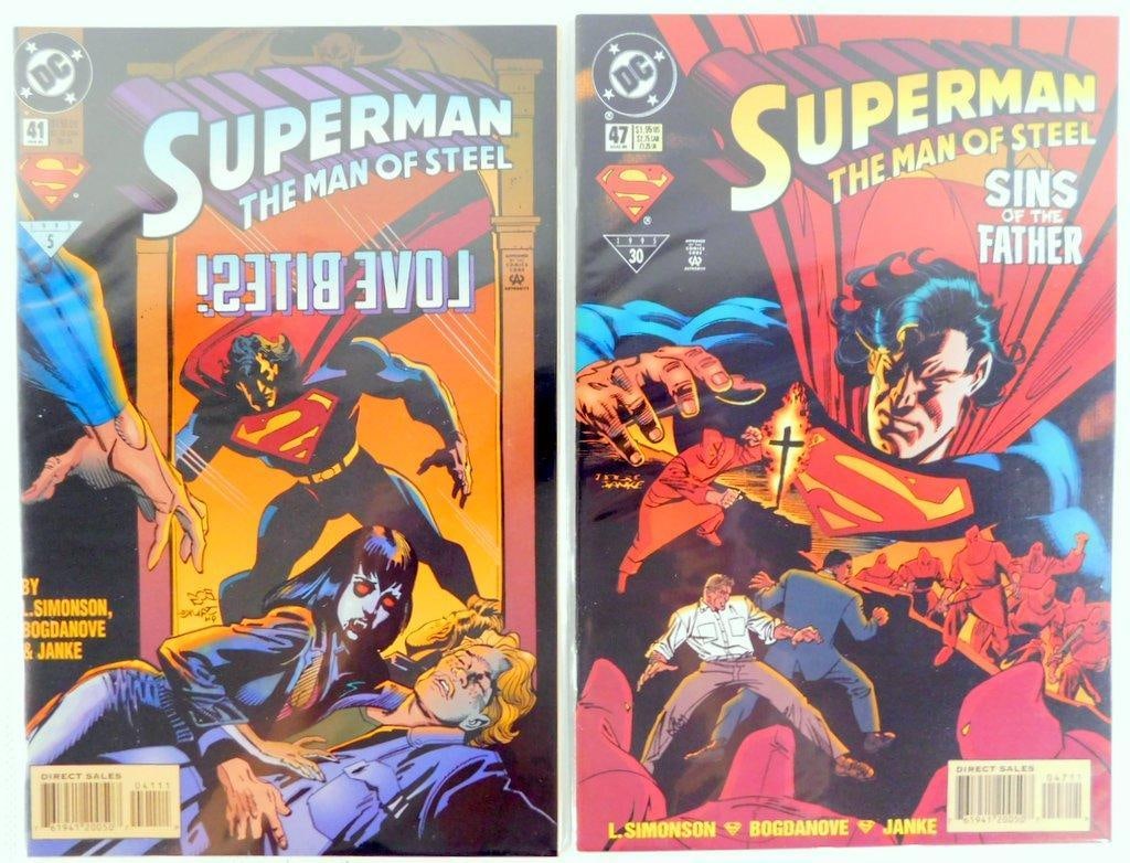 (Lot of 8) Superman: The Man of Steel Comic Lot Issues #38, #40, #41, #47, #50, #53, #55, #56 (19... - 3