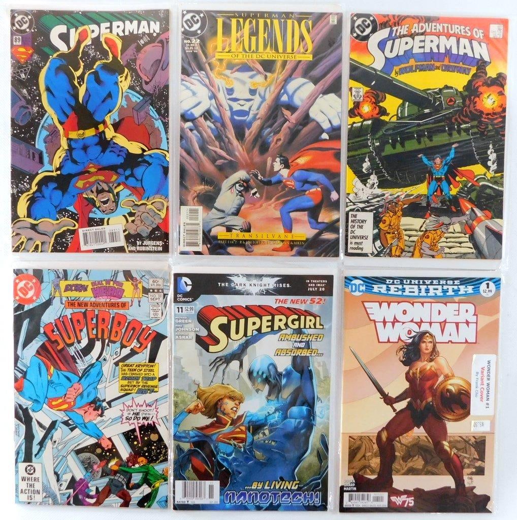 (Lot of 6) DC Comics Including Superman, Supergirl, and Wonder Woman Issues (1 of 4)