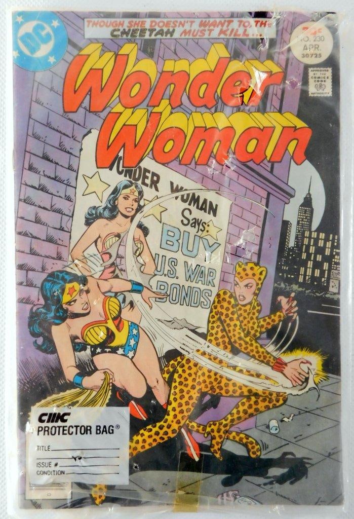 Wonder Woman #230, DC Comics, April 1977, Featuring 'The Claws of the Cheetah': Vintage Wonder Woman #230 comic, published by DC Comics in April 1977 The issue contains the story The Claws of the Cheetah and highlights the intense rivalry between Wonder Woman and Cheetah It is