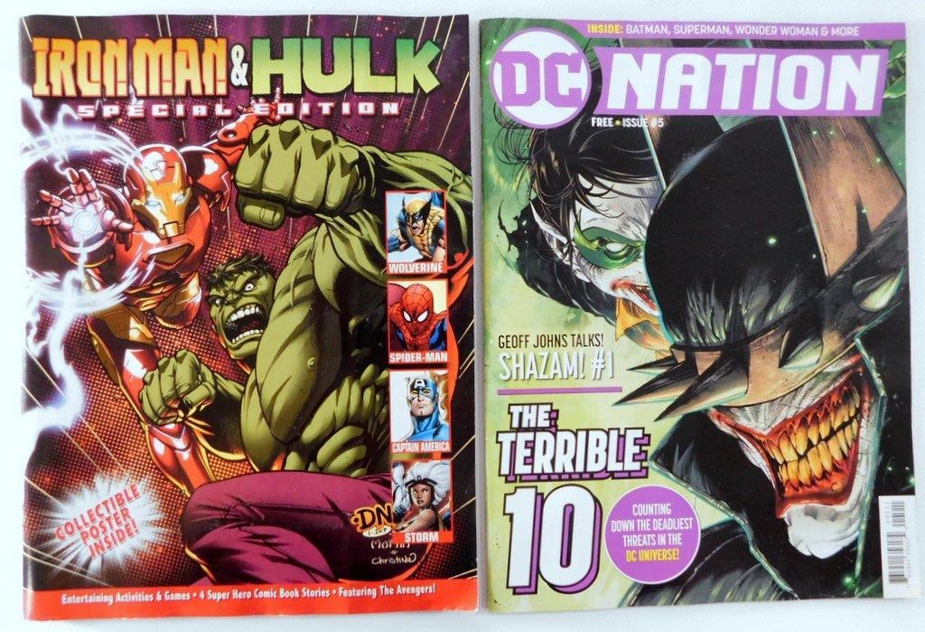 Five Marvel and DC Books, Magazines, and Activity Books - 3