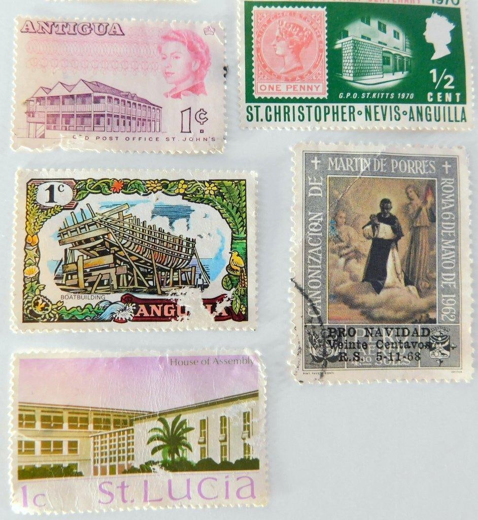 (Lot of 7) Vintage Caribbean and Latin American Postage Stamps - 7