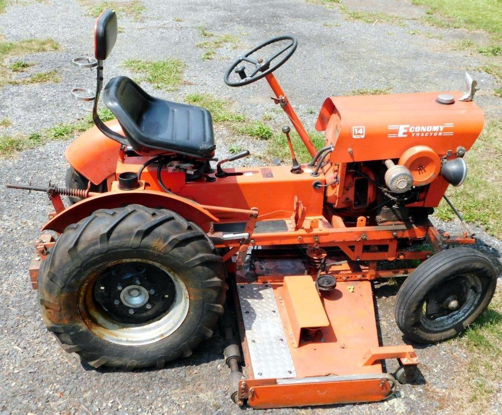 Economy Tractor Power King 14HP w/ Mower, Cab, Plow, Chains, and Sickle Bar - 4