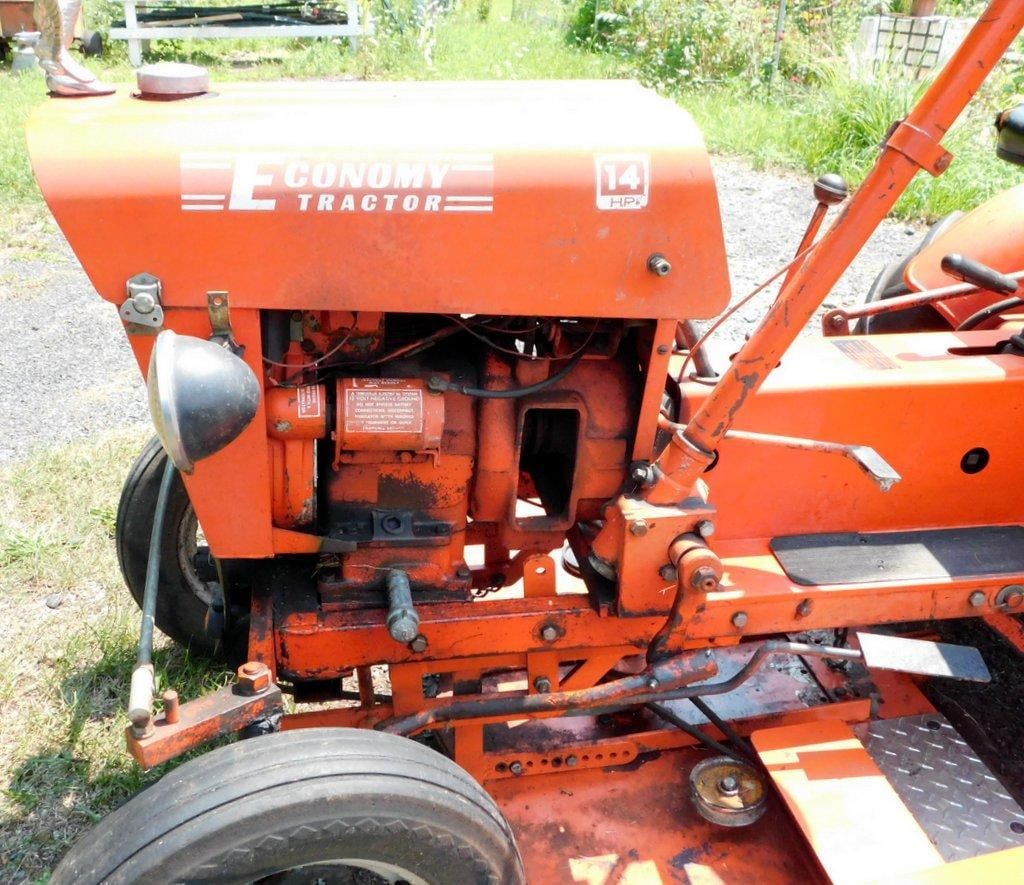 Economy Tractor Power King 14HP w/ Mower, Cab, Plow, Chains, and Sickle Bar - 8