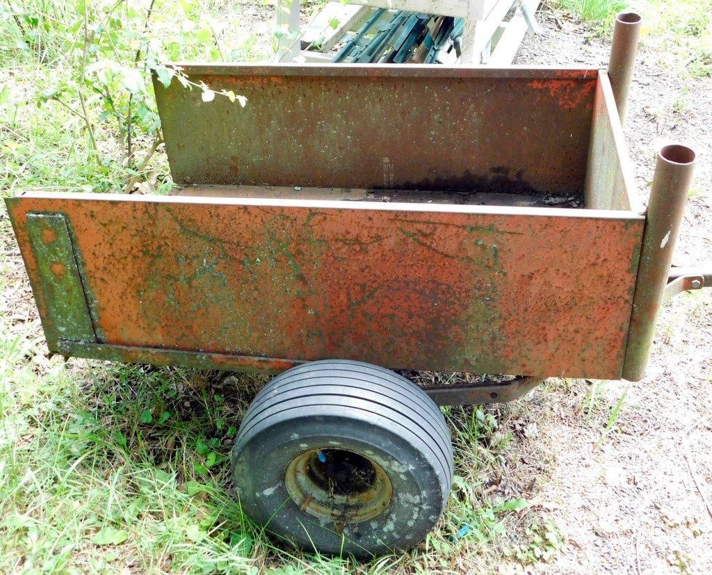 Rustic Push Lawn Roller and Simplicity Yard Trailer - 5
