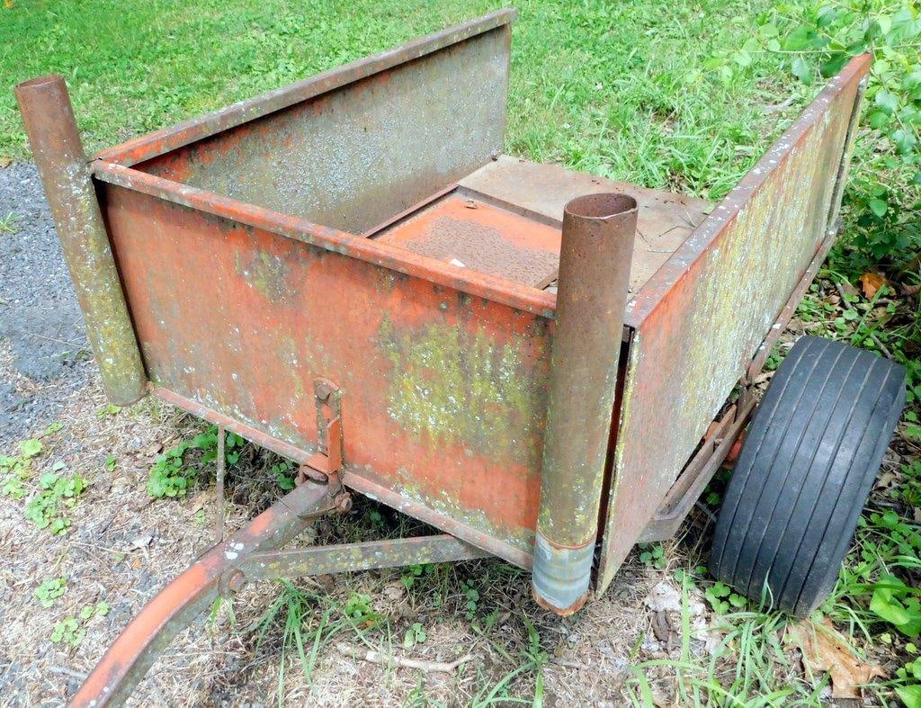 Rustic Push Lawn Roller and Simplicity Yard Trailer - 7