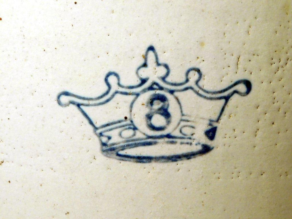 Antique Stoneware Crock w/ Crown 8 Gallon Mark, Robinson Ransbottom Pottery Company - 2