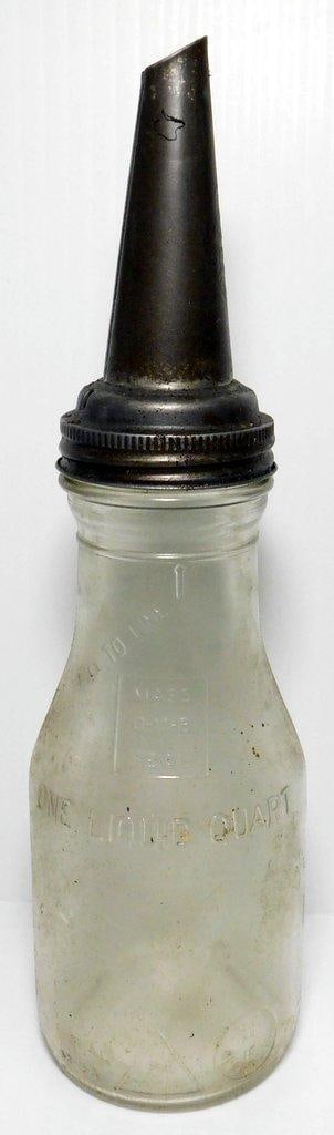 Older Glass Bottles Including Motor Oil w/ Metal Spout, Milk Bottle, and Pepsi Bottle - 3