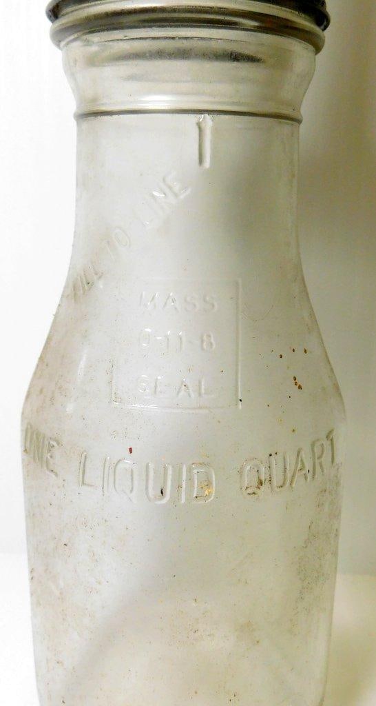 Older Glass Bottles Including Motor Oil w/ Metal Spout, Milk Bottle, and Pepsi Bottle - 4