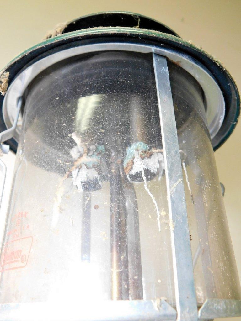 Grouping of Older Lanterns Including Coleman, Oil Lamps, and Signal Lantern - 7