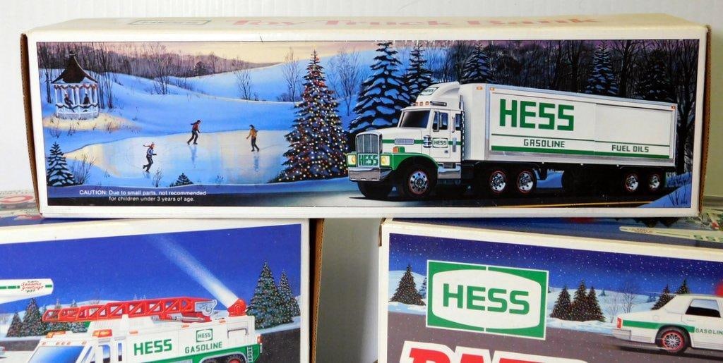 Five Hess Toy Trucks and Patrol Car in Original Boxes - 2