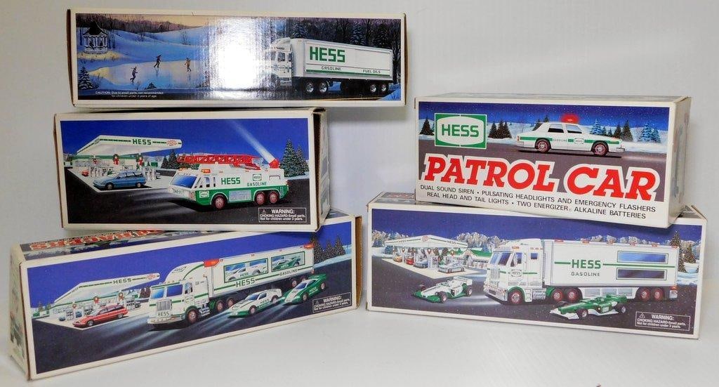 Five Hess Toy Trucks and Patrol Car in Original Boxes - 7