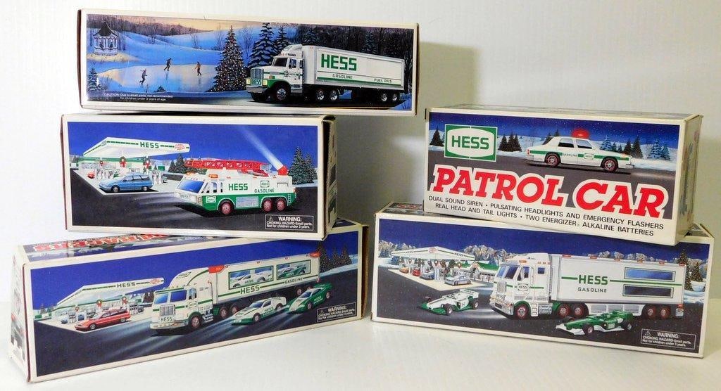 Five Hess Toy Trucks and Patrol Car in Original Boxes - 8
