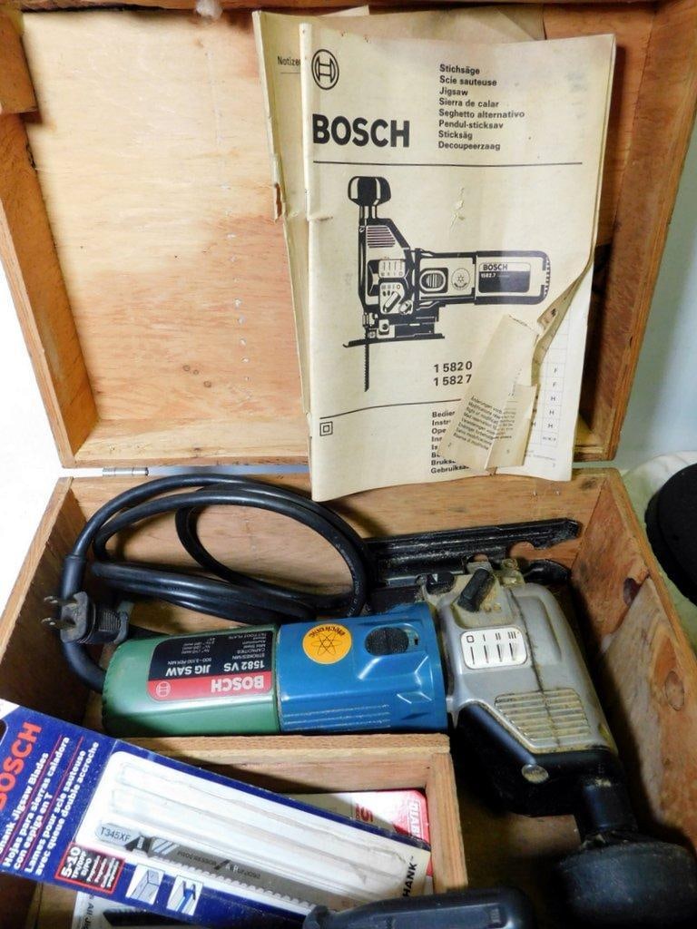Bosch Jigsaw, Ryobi Detail Sander, Stanley Router, and Craftsman Drill - 2