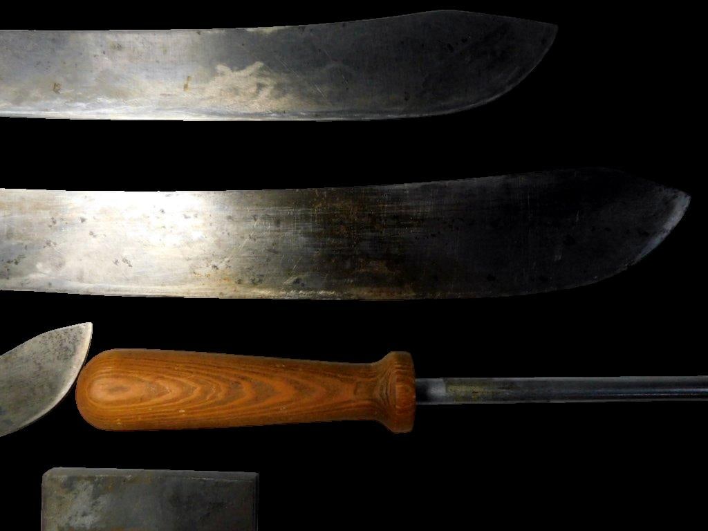 Vintage Knives, Sharpening Steel, and Whetstone by J. Wilson and Others - 7