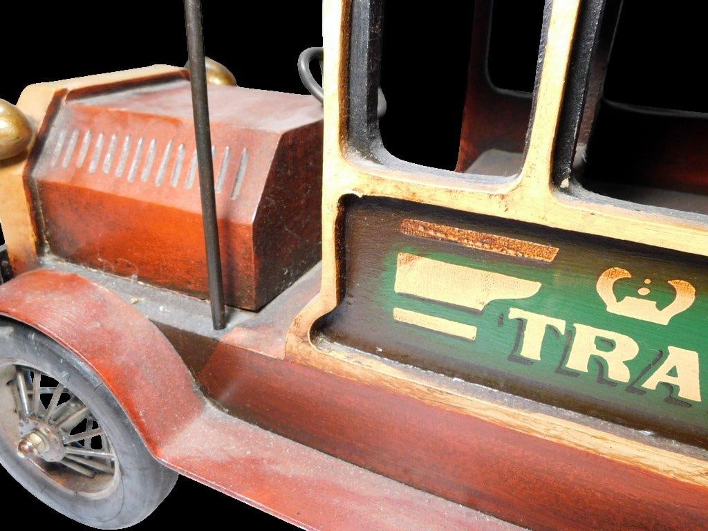 Large Wood and Metal Double-Decker City Transport Bus Store Display - 11