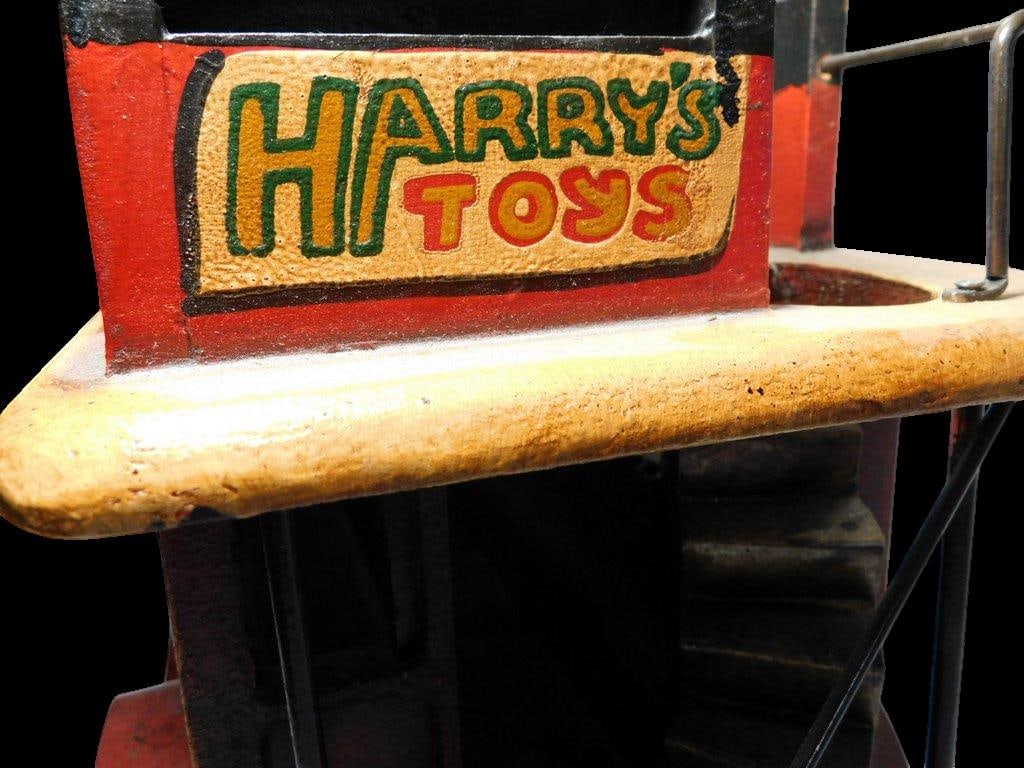 Large Wood and Metal Double-Decker City Transport Bus Store Display - 13
