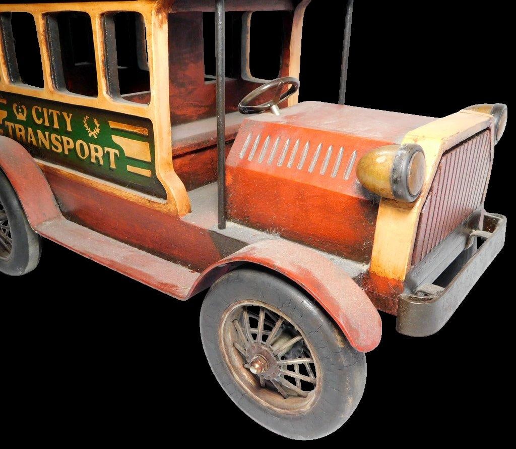 Large Wood and Metal Double-Decker City Transport Bus Store Display - 20