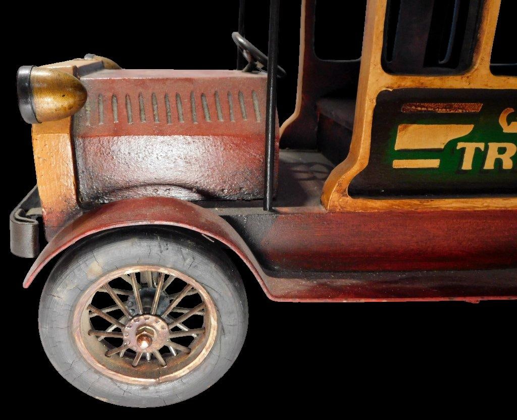 Large Wood and Metal Double-Decker City Transport Bus Store Display - 4