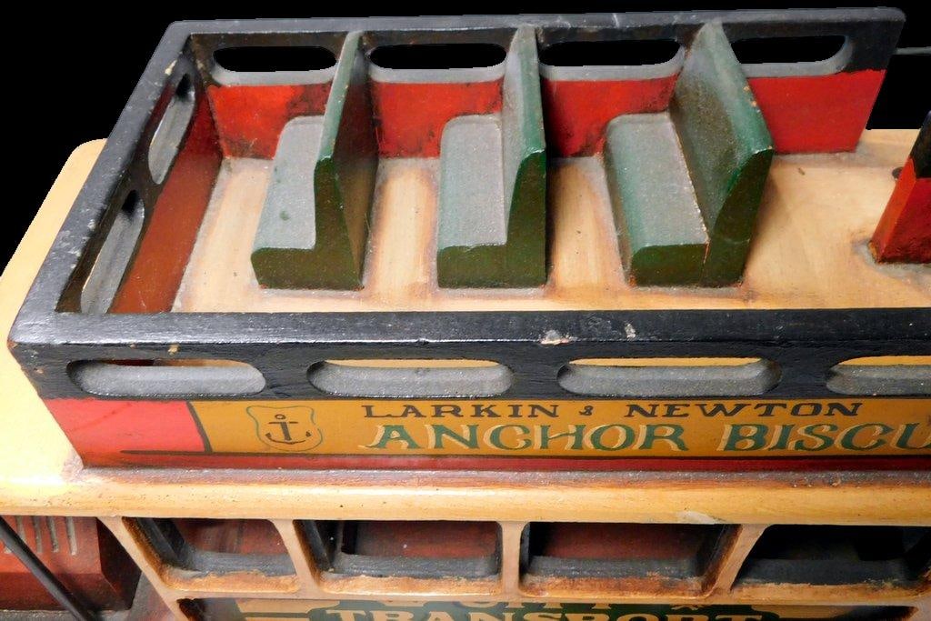 Large Wood and Metal Double-Decker City Transport Bus Store Display - 8