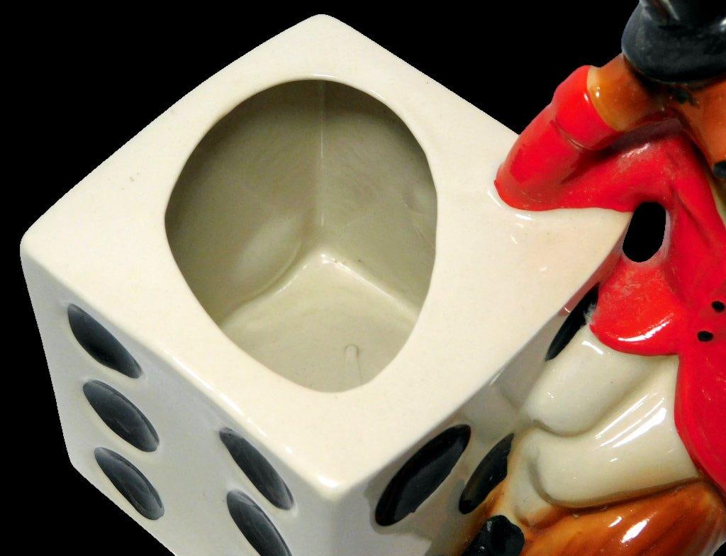 1981 IAJBBSC Annual Convention Ceramic Fox and Dice Figurine Straw Holder - 5