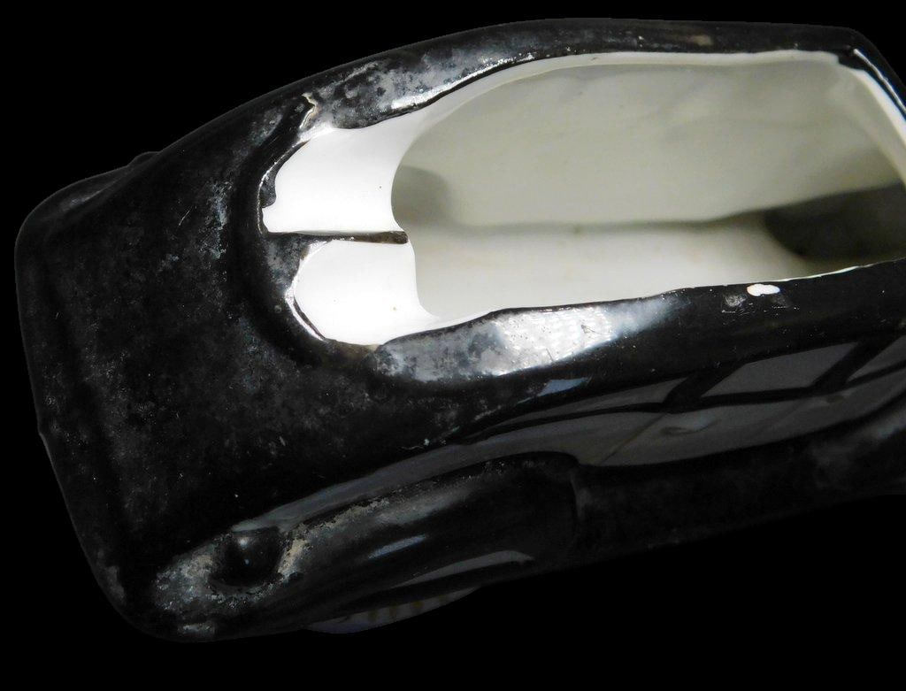 Made in Japan Ceramic Black-and-White Car Figurine Ashtray - 5