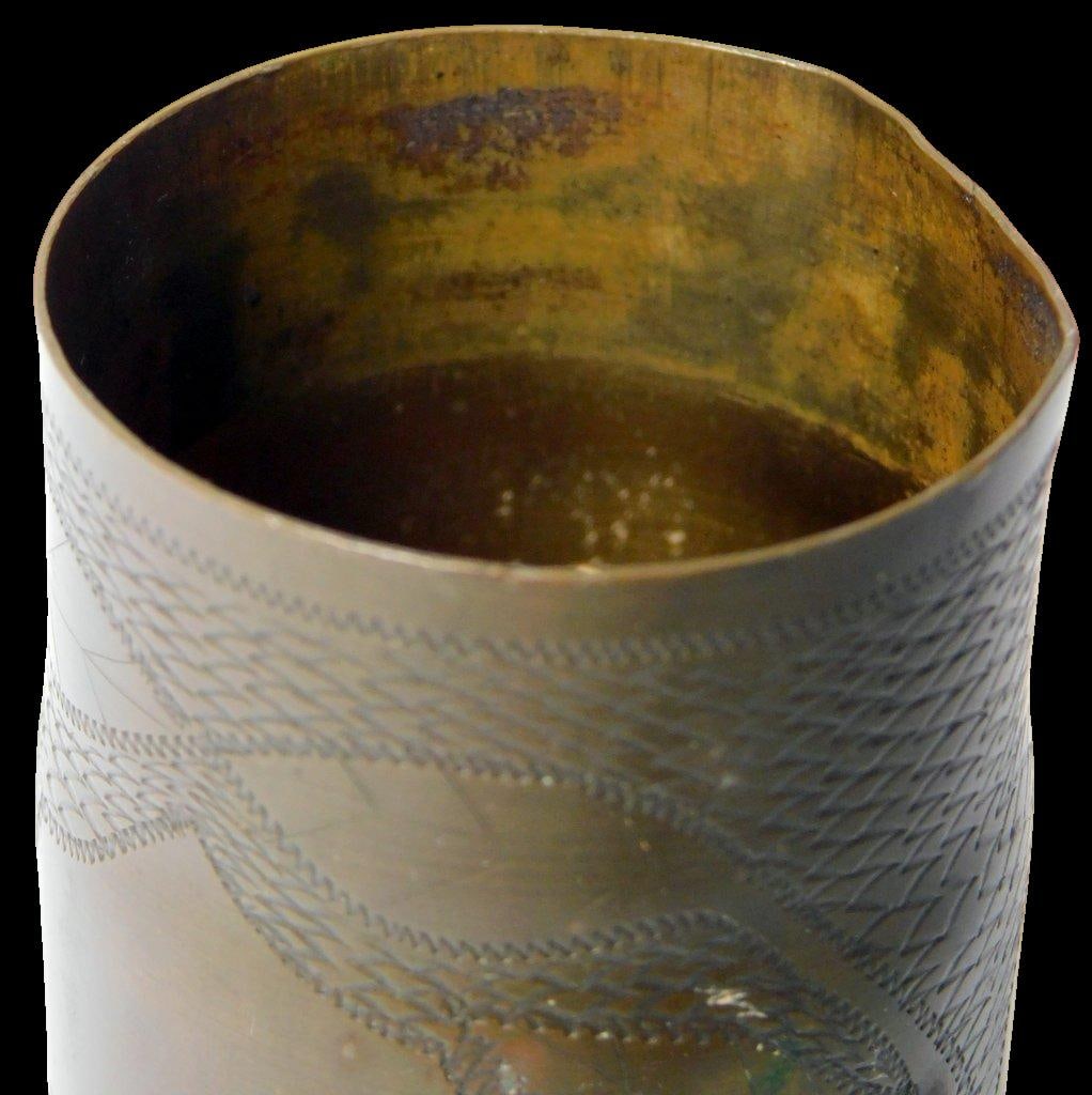 World War I Trench Art Brass Shell Case, 1918 - 10