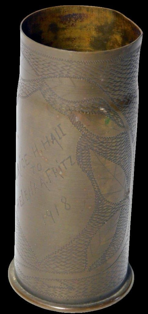 World War I Trench Art Brass Shell Case, 1918 - 8