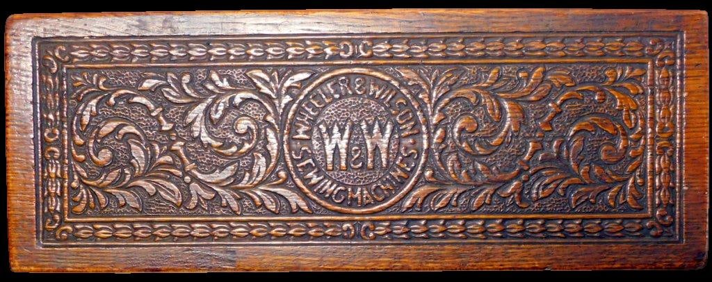 Wheeler & Wilson Manufacturing Co. Antique, Hand-Carved Wooden Accessory Box - 2
