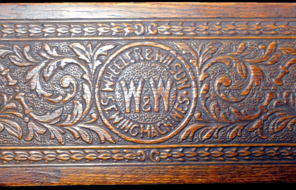 Wheeler & Wilson Manufacturing Co. Antique, Hand-Carved Wooden Accessory Box - 3
