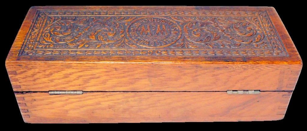 Wheeler & Wilson Manufacturing Co. Antique, Hand-Carved Wooden Accessory Box - 6