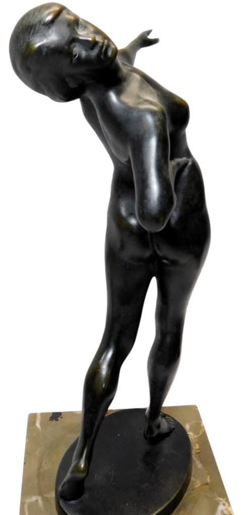 Bronze Nude Female Sculptures on Marble Bases - 11