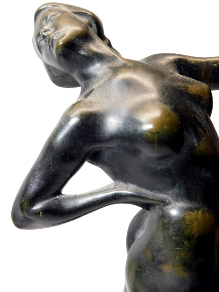 Bronze Nude Female Sculptures on Marble Bases - 3