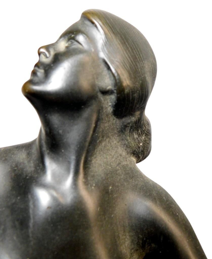 Bronze Nude Female Sculptures on Marble Bases - 8
