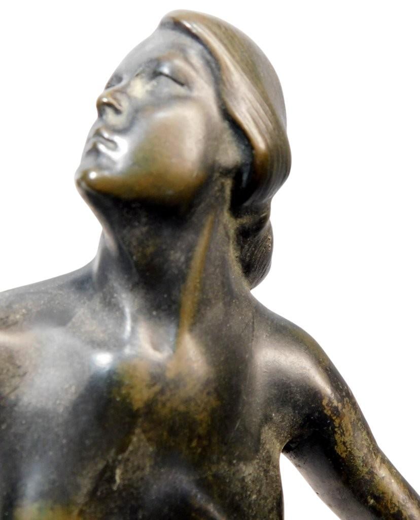 Bronze Nude Female Sculptures on Marble Bases - 9