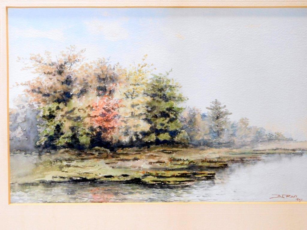 B.L. Roys 1891 Watercolor Landscape Painting, Listed Artist - 2