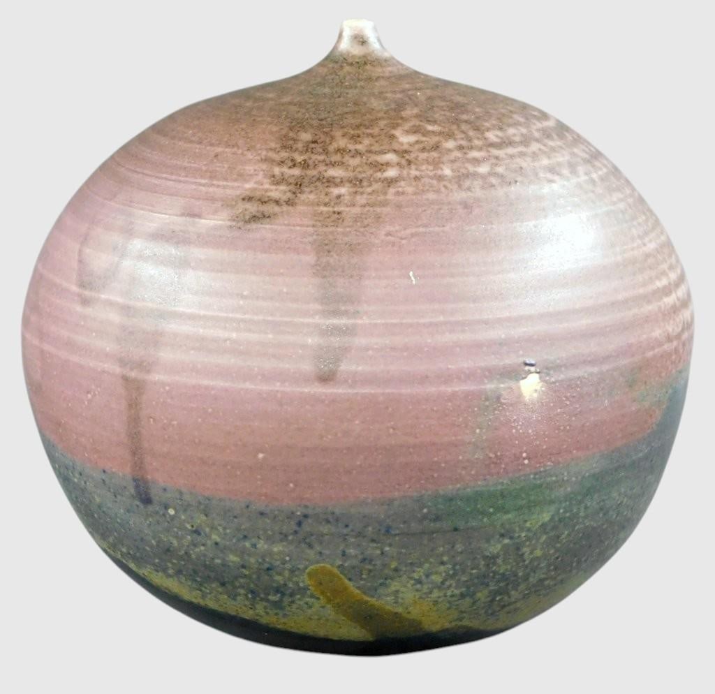 Toshiko Takaezu Closed Form Glazed Moon Pot Vessel - 3
