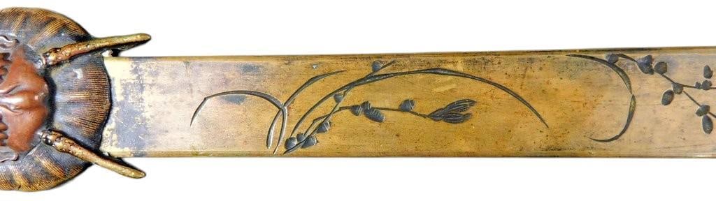 Meiji-Era (18681912) Japanese Mixed-Metal (Shakudo and Bronze) Page Turner and Letter Opener - 10