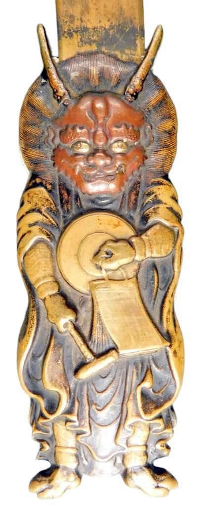Meiji-Era (18681912) Japanese Mixed-Metal (Shakudo and Bronze) Page Turner and Letter Opener - 2