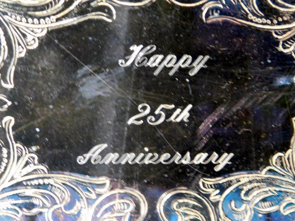Silver-Plated Tray w/ 25th Anniversary Inscription and Paul Revere Reproduction Set - 3