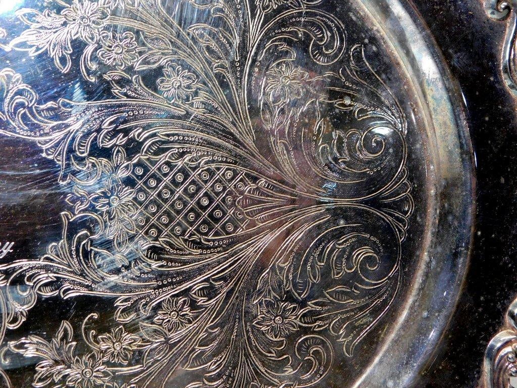 Silver-Plated Tray w/ 25th Anniversary Inscription and Paul Revere Reproduction Set - 4