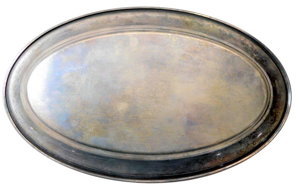 Silver-Plated Tray w/ 25th Anniversary Inscription and Paul Revere Reproduction Set - 9