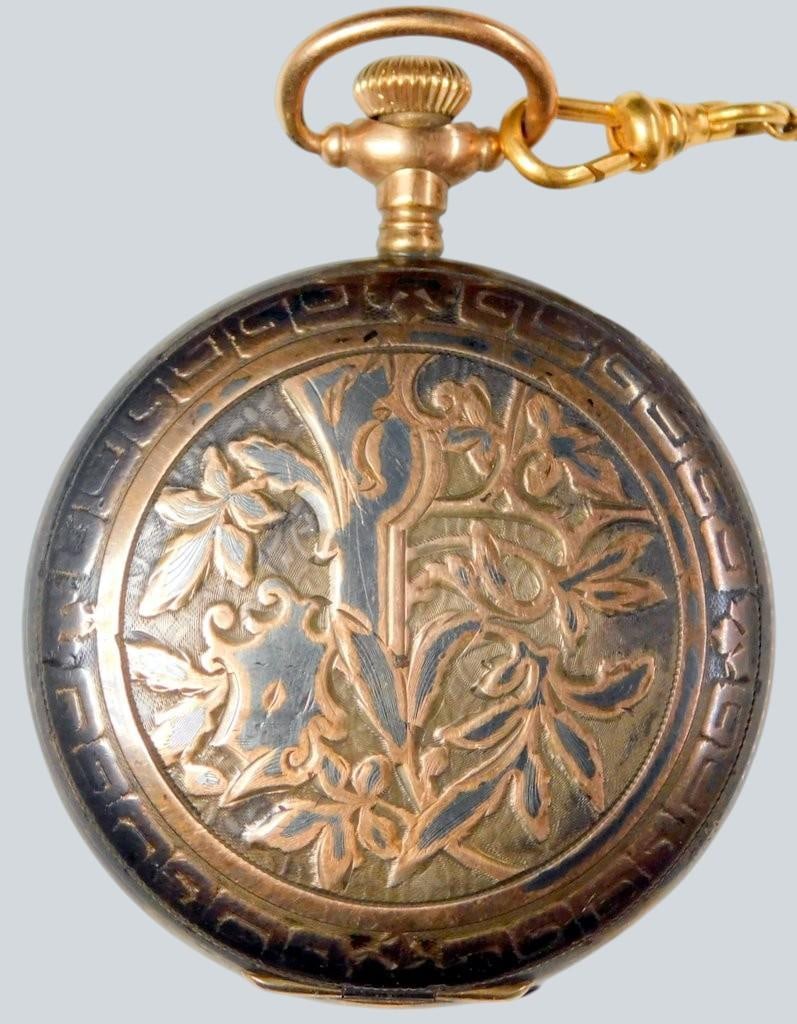 Elgin Sterling Silver Pocket Watch w/ Chain - 11