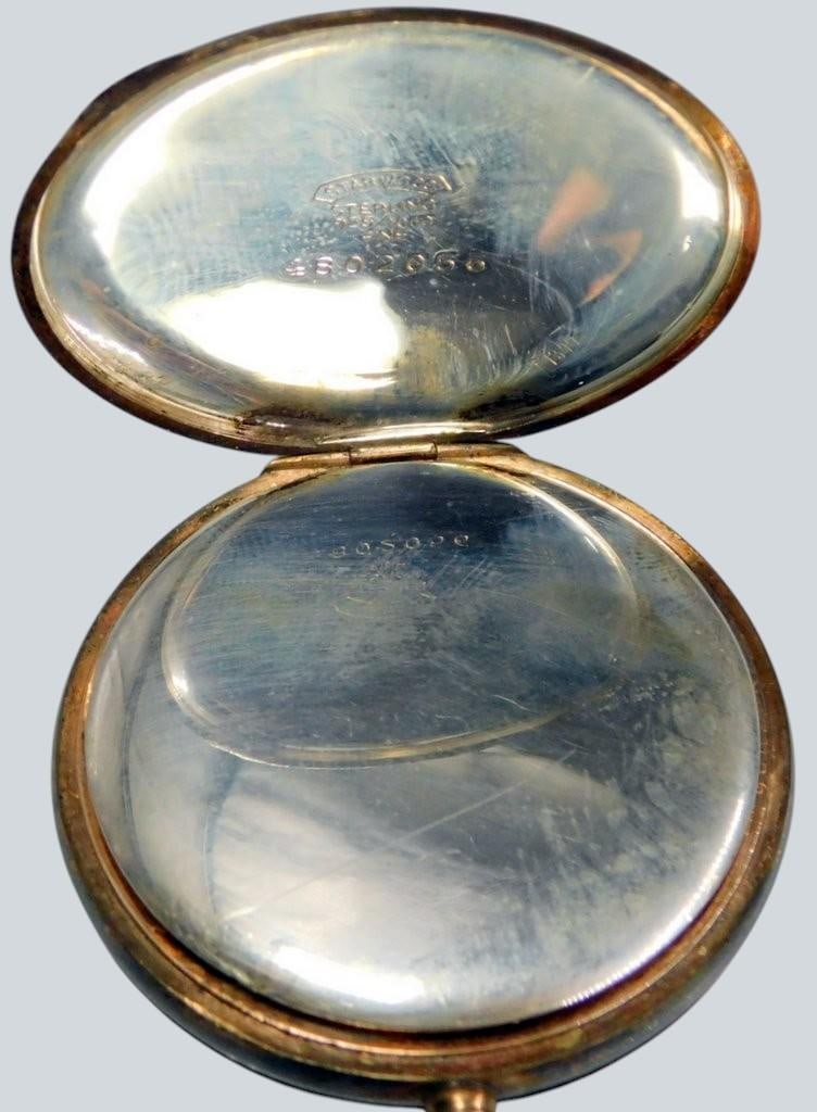 Elgin Sterling Silver Pocket Watch w/ Chain - 13