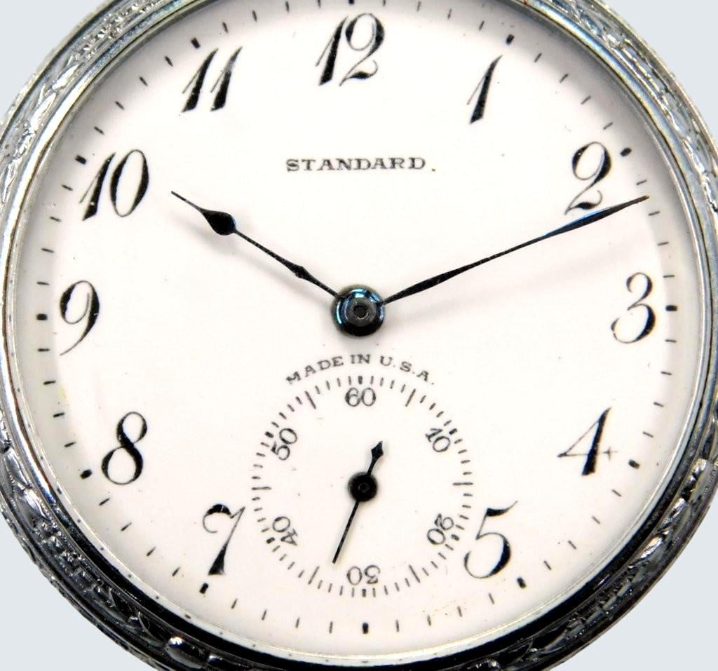 New York Standard 15-Jewel Pocket Watch w/ Engraved Case - 2