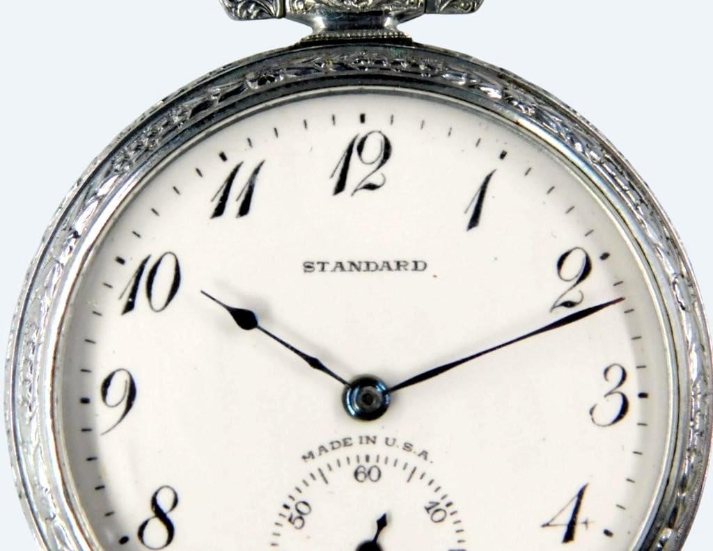 New York Standard 15-Jewel Pocket Watch w/ Engraved Case - 3