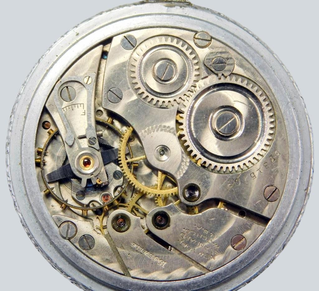 New York Standard 15-Jewel Pocket Watch w/ Engraved Case - 6